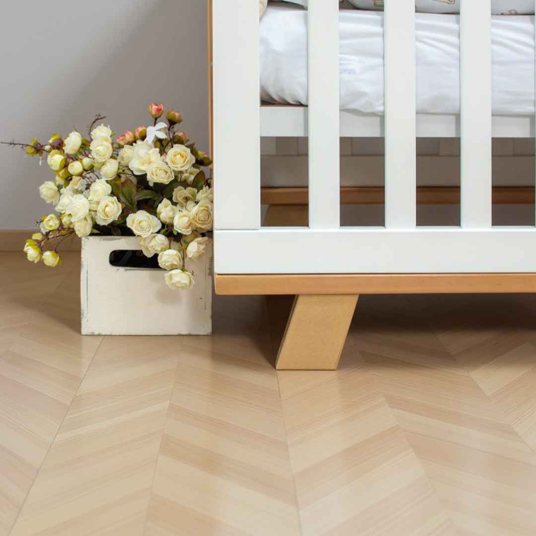 Dětská postýlka Lussi Gekko Kids 120x60. Bílá / Přírodní Buk